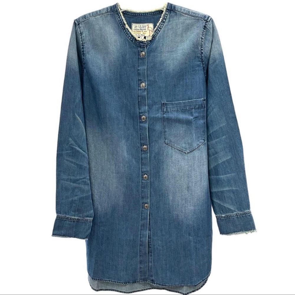 NWT Sandrine Rose x Free People Mandarin Shirt Sz L